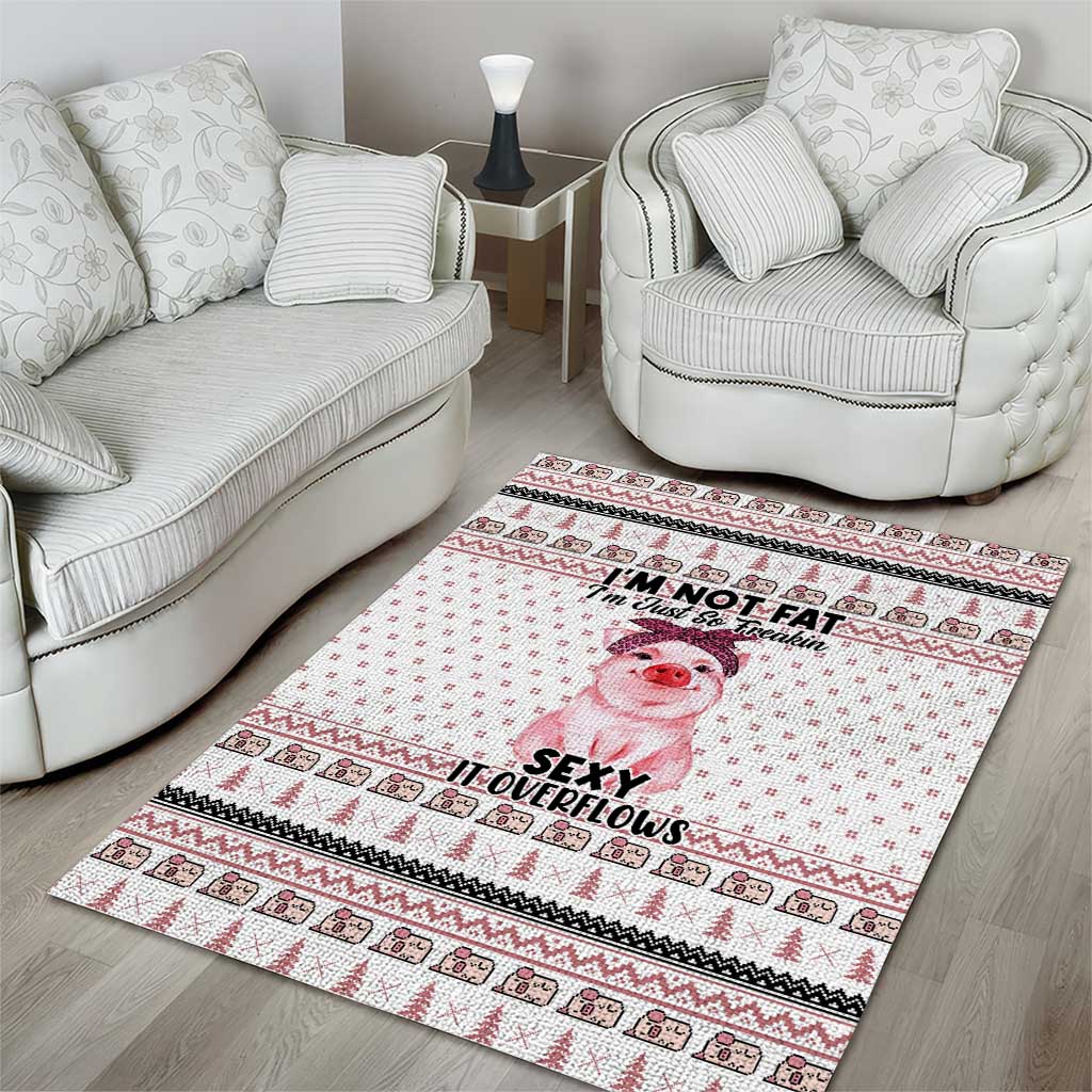 Pig Overflows Christmas Area Rug Xmas Holiday Patterns - Wonder Print Shop