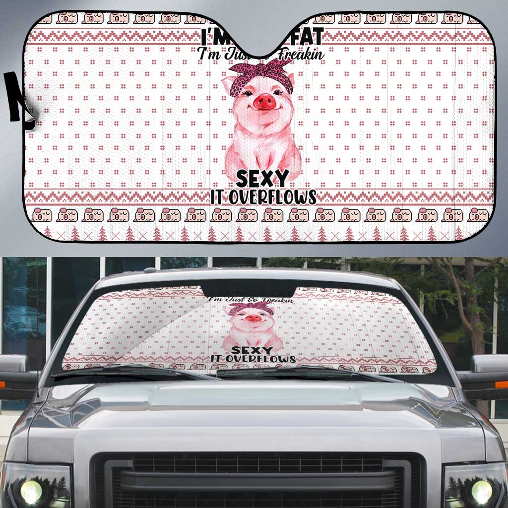 Pig Overflows Christmas Auto Sun Shade Xmas Holiday Patterns - Wonder Print Shop