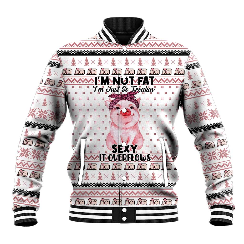 Pig Overflows Christmas Baseball Jacket Xmas Holiday Patterns - Wonder Print Shop