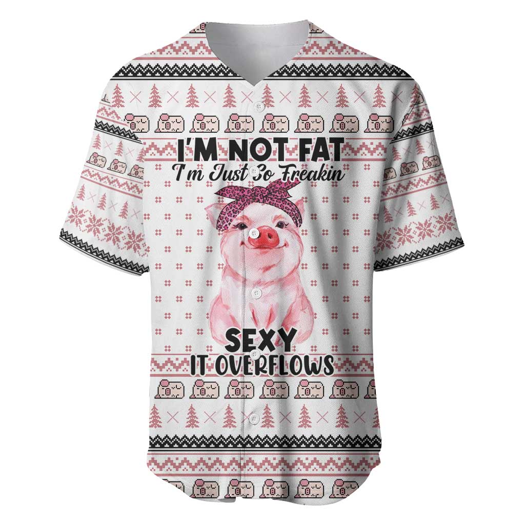 Pig Overflows Christmas Baseball Jersey Xmas Holiday Patterns - Wonder Print Shop