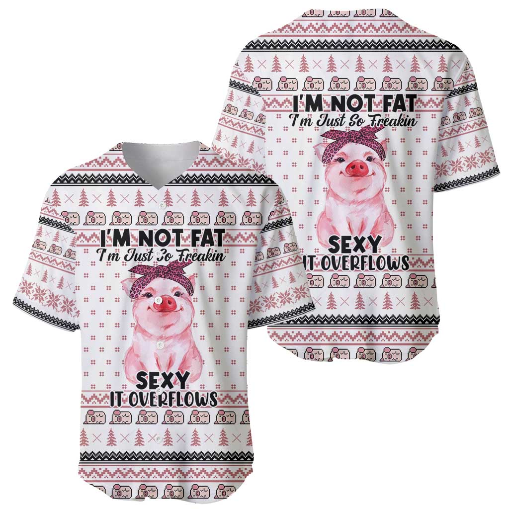 Pig Overflows Christmas Baseball Jersey Xmas Holiday Patterns - Wonder Print Shop