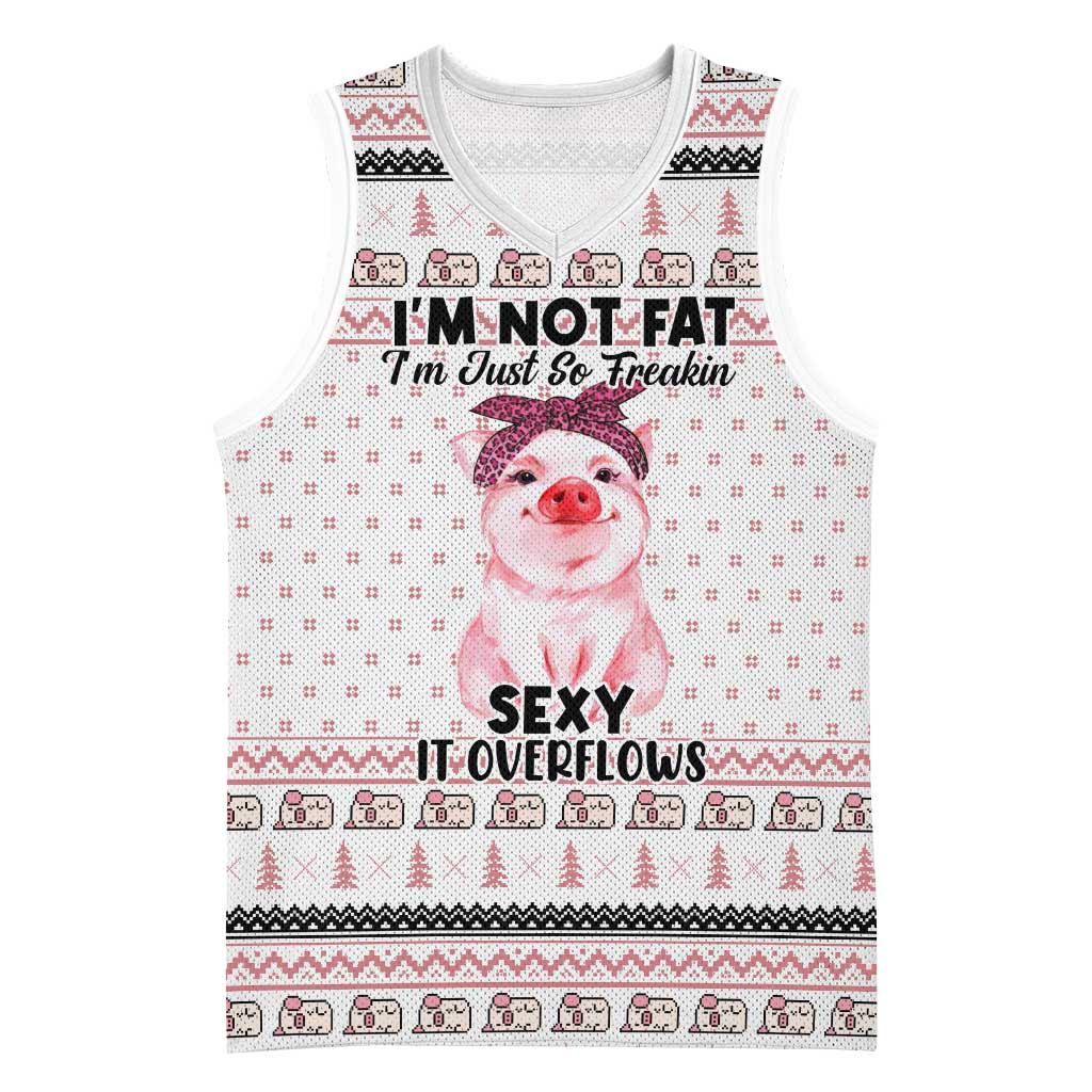 Pig Overflows Christmas Basketball Jersey Xmas Holiday Patterns - Wonder Print Shop