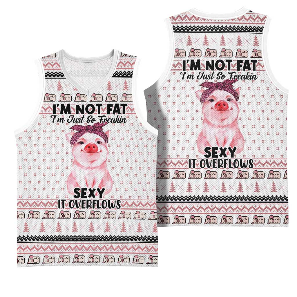 Pig Overflows Christmas Basketball Jersey Xmas Holiday Patterns - Wonder Print Shop