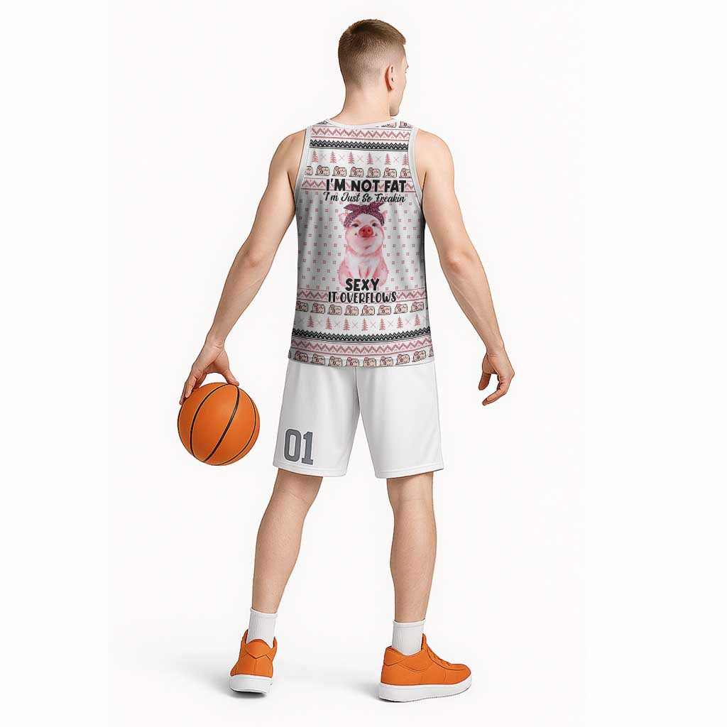 Pig Overflows Christmas Basketball Jersey Xmas Holiday Patterns - Wonder Print Shop