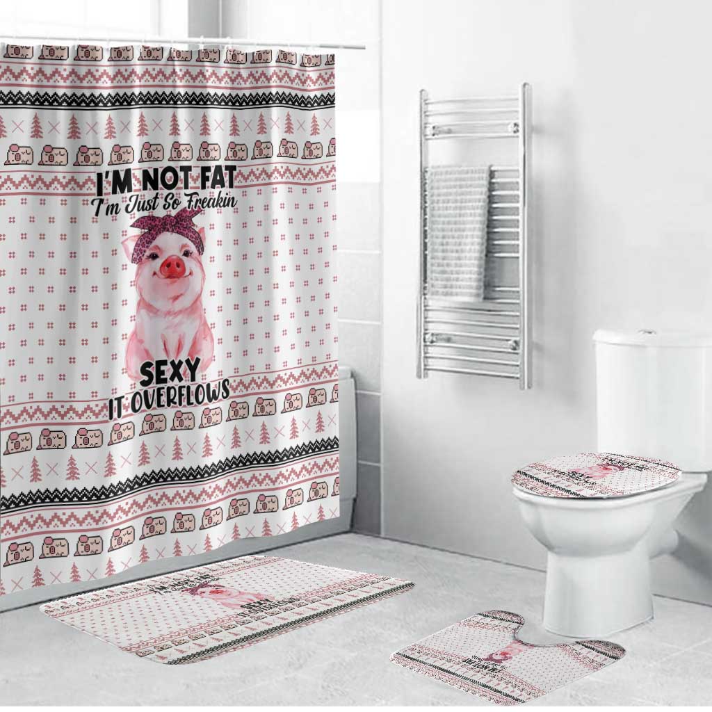 Pig Overflows Christmas Bathroom Set Xmas Holiday Patterns - Wonder Print Shop