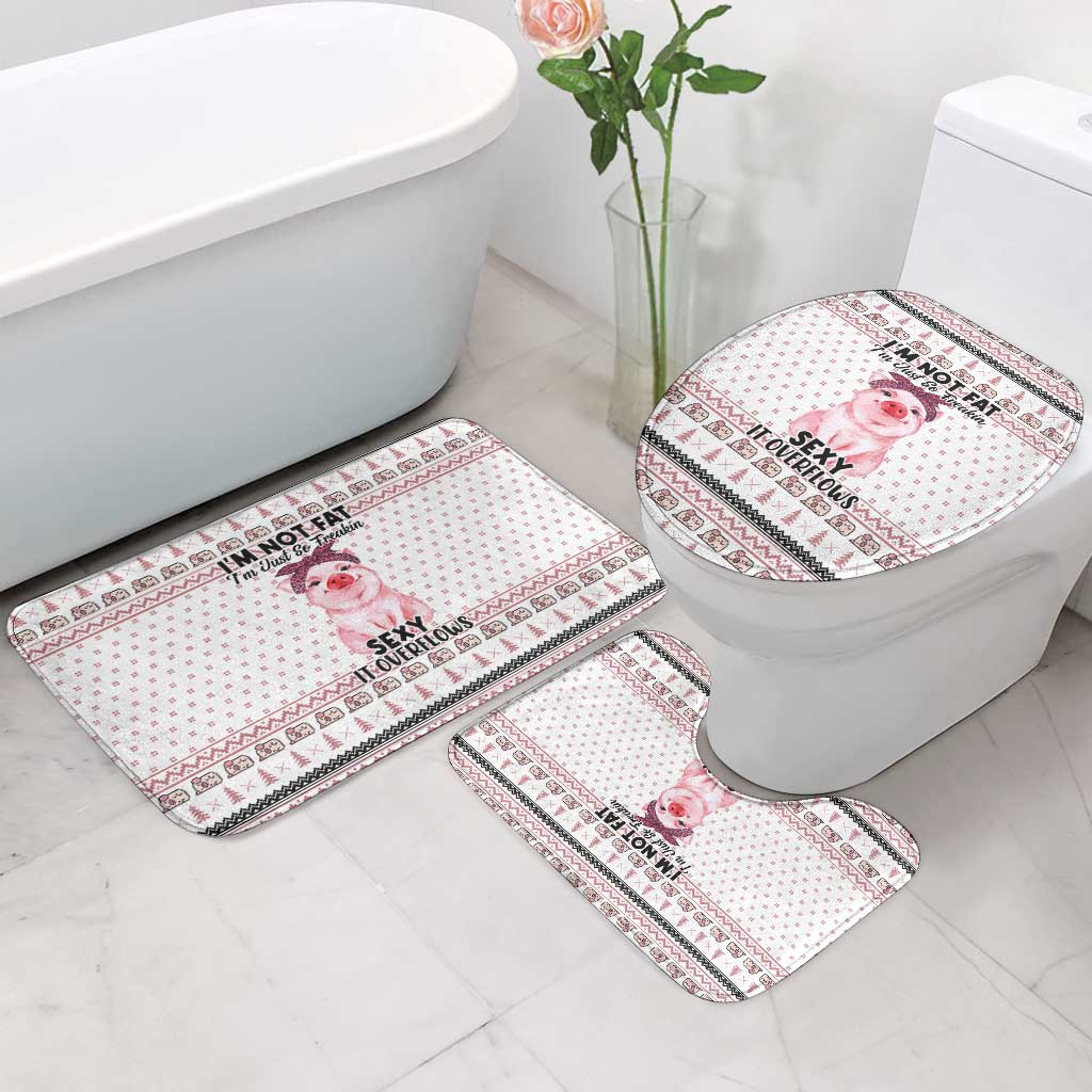 Pig Overflows Christmas Bathroom Set Xmas Holiday Patterns - Wonder Print Shop