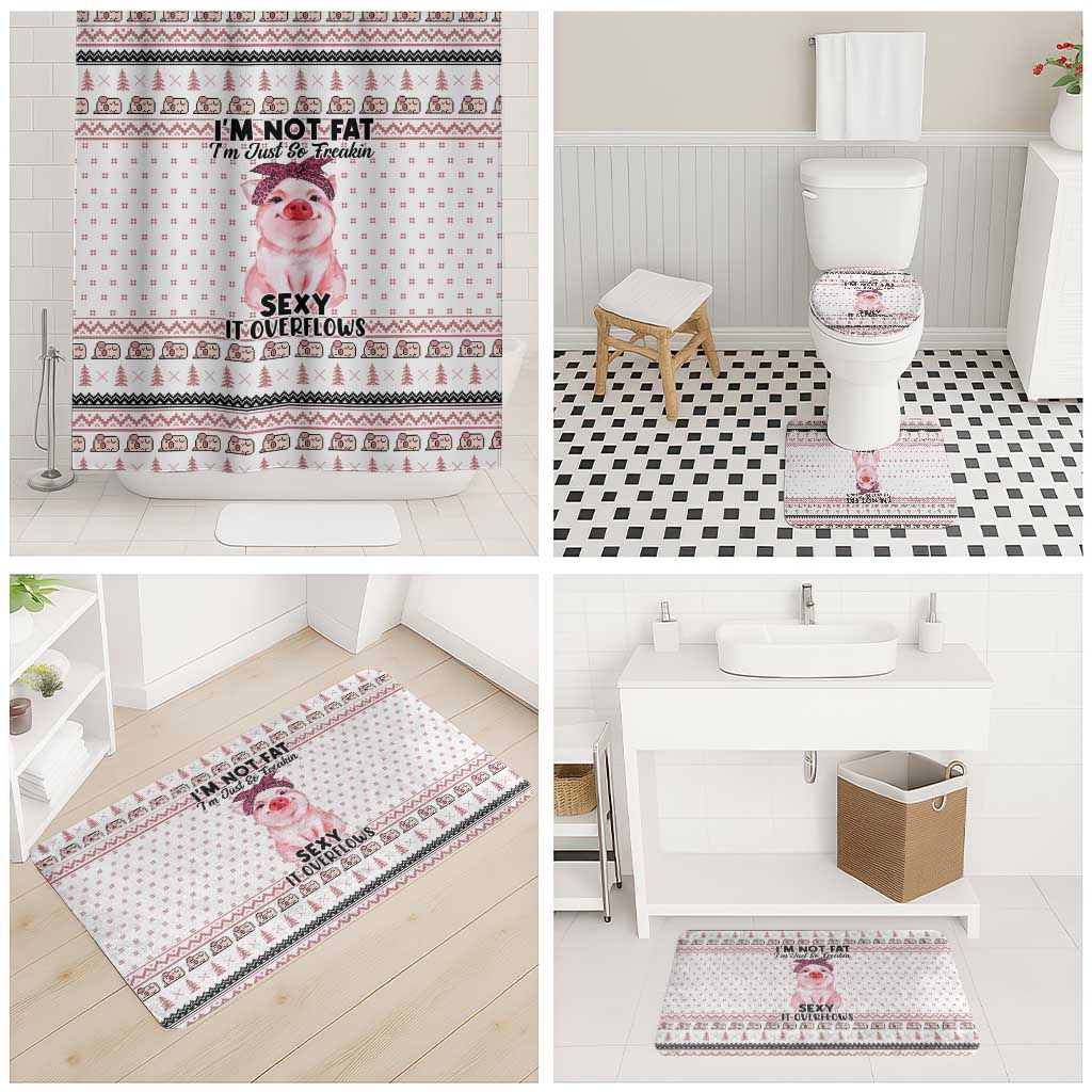 Pig Overflows Christmas Bathroom Set Xmas Holiday Patterns - Wonder Print Shop