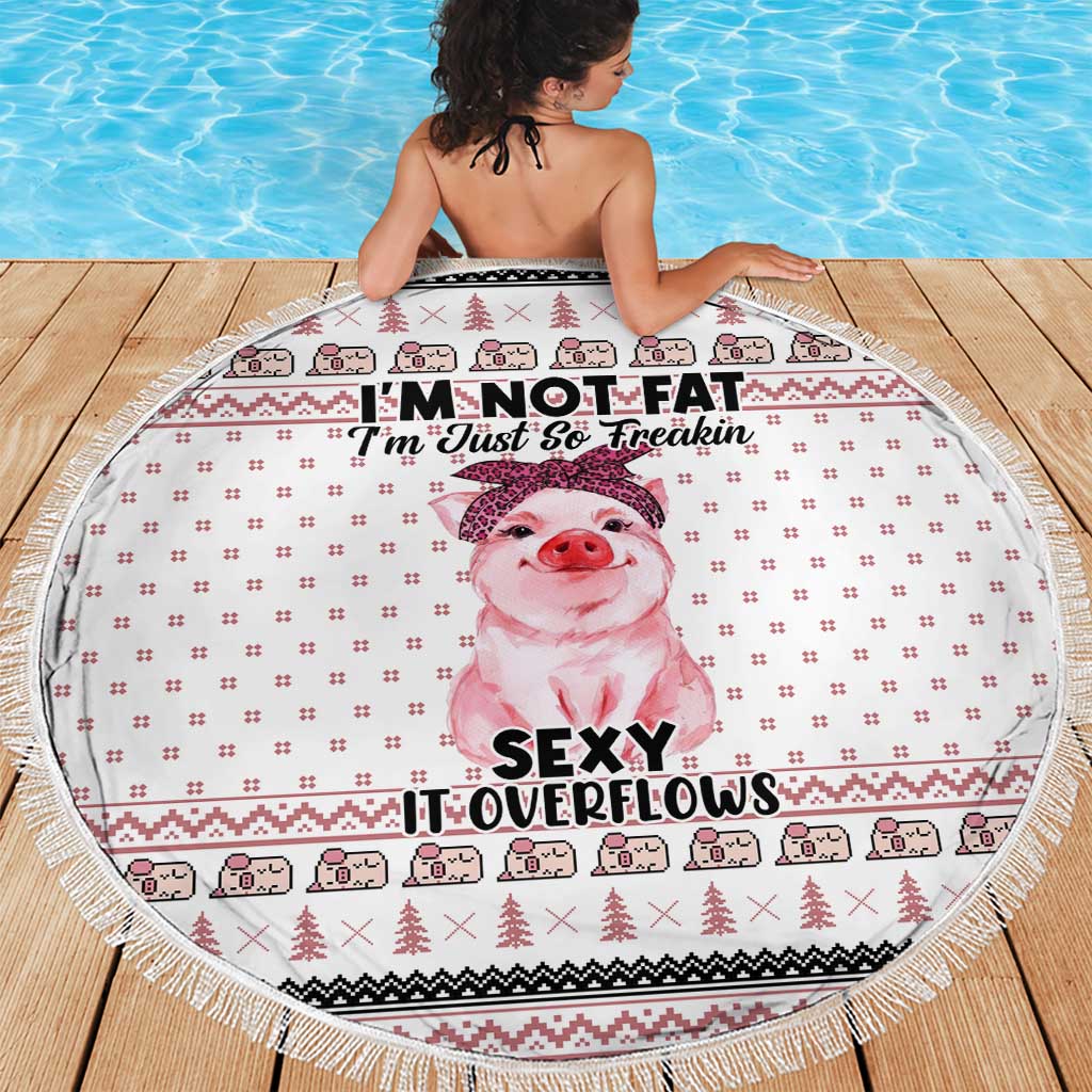 Pig Overflows Christmas Beach Blanket Xmas Holiday Patterns - Wonder Print Shop