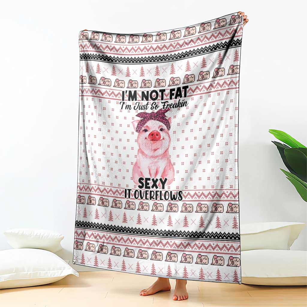 Pig Overflows Christmas Blanket Xmas Holiday Patterns - undefined