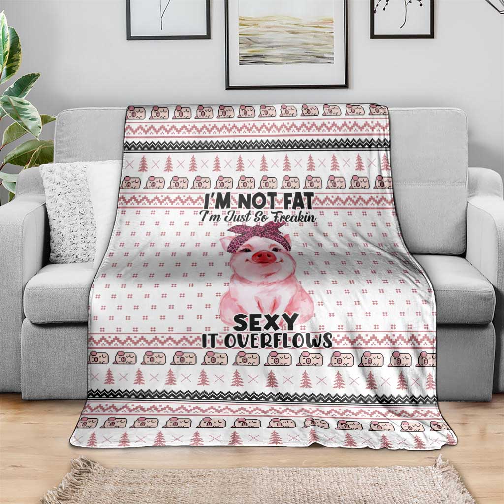 Pig Overflows Christmas Blanket Xmas Holiday Patterns - undefined