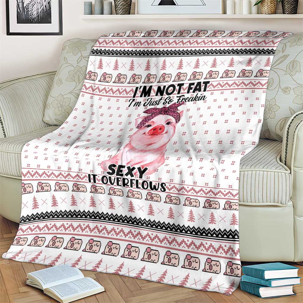 Pig Overflows Christmas Blanket Xmas Holiday Patterns - undefined