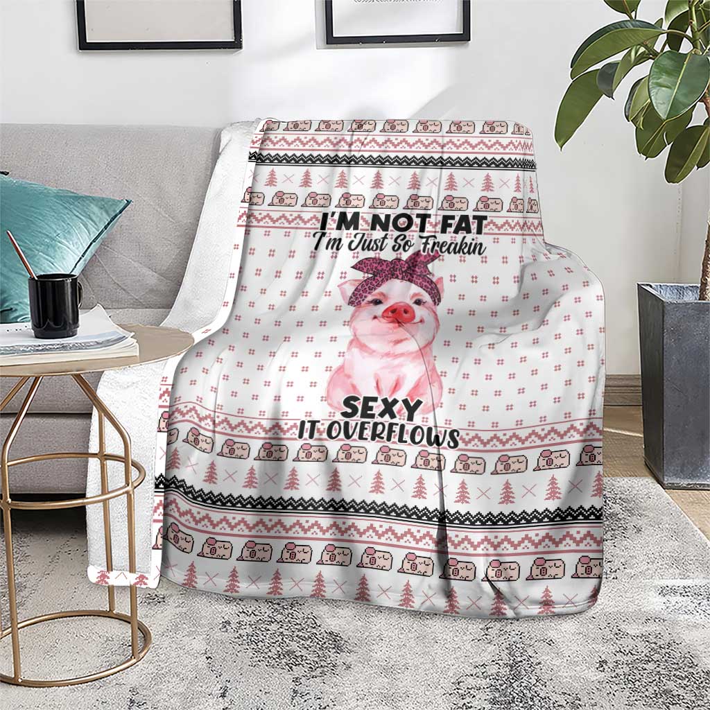 Pig Overflows Christmas Blanket Xmas Holiday Patterns - undefined