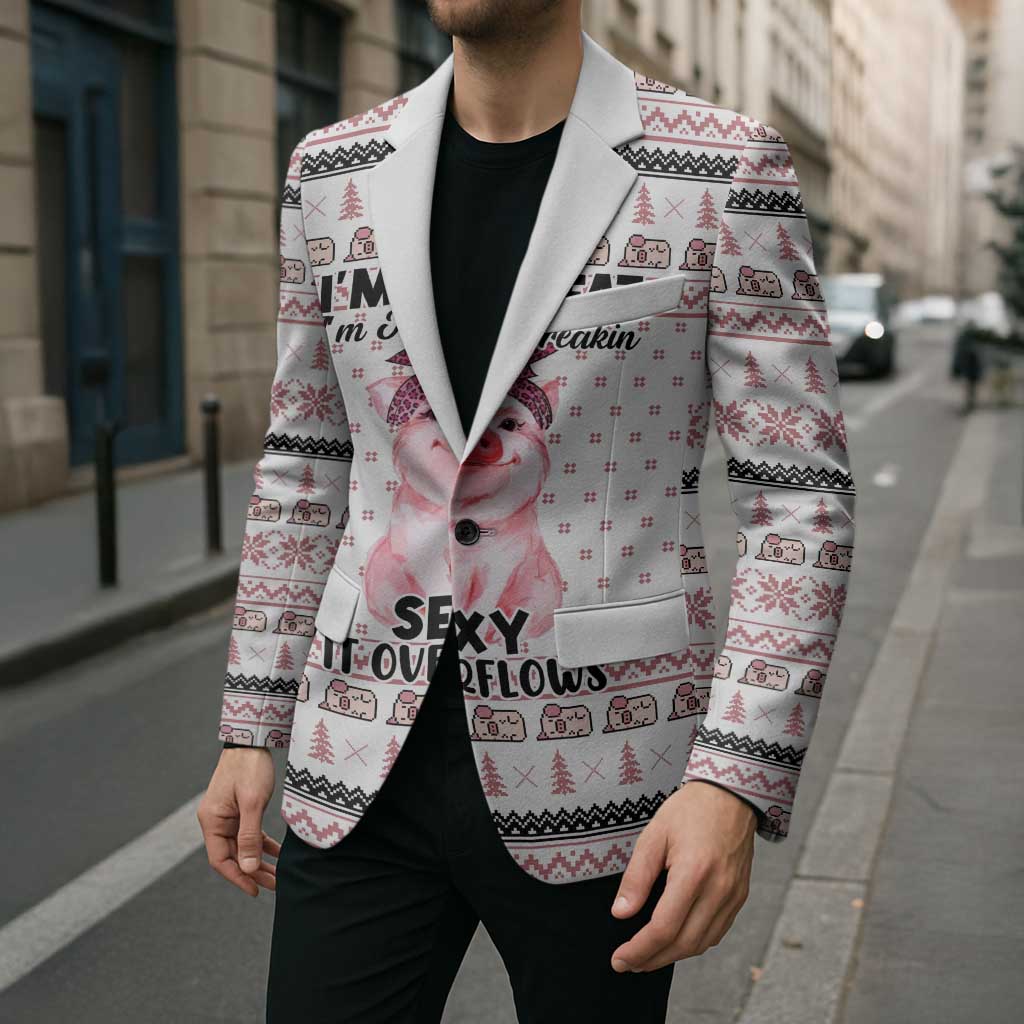 Pig Overflows Christmas Blazer Xmas Holiday Patterns - Wonder Print Shop