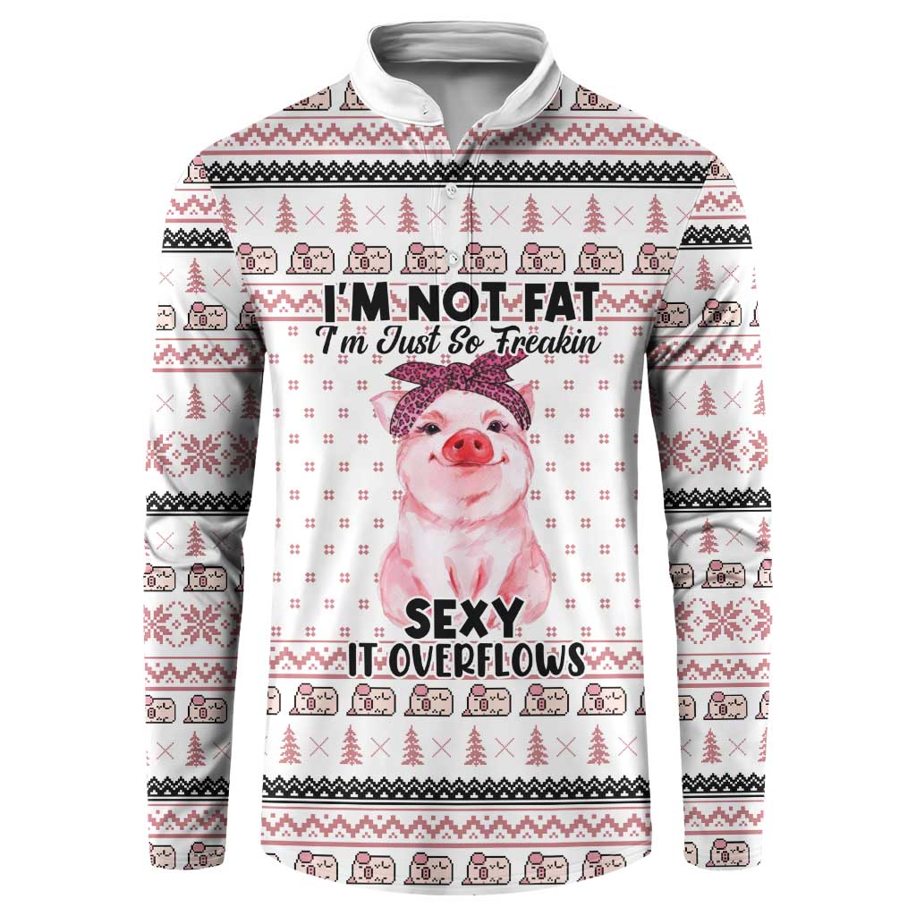 Pig Overflows Christmas Button Sweatshirt Xmas Holiday Patterns - Wonder Print Shop