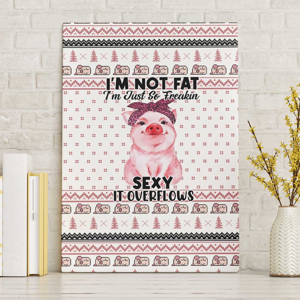 Pig Overflows Christmas Canvas Wall Art Xmas Holiday Patterns - Wonder Print Shop