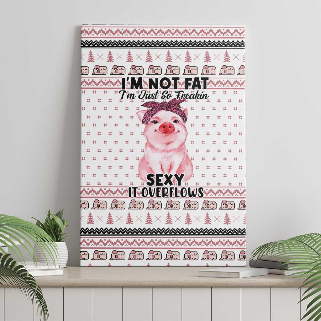 Pig Overflows Christmas Canvas Wall Art Xmas Holiday Patterns - Wonder Print Shop