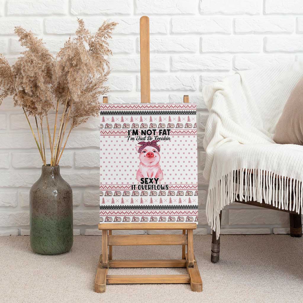 Pig Overflows Christmas Canvas Wall Art Xmas Holiday Patterns - Wonder Print Shop