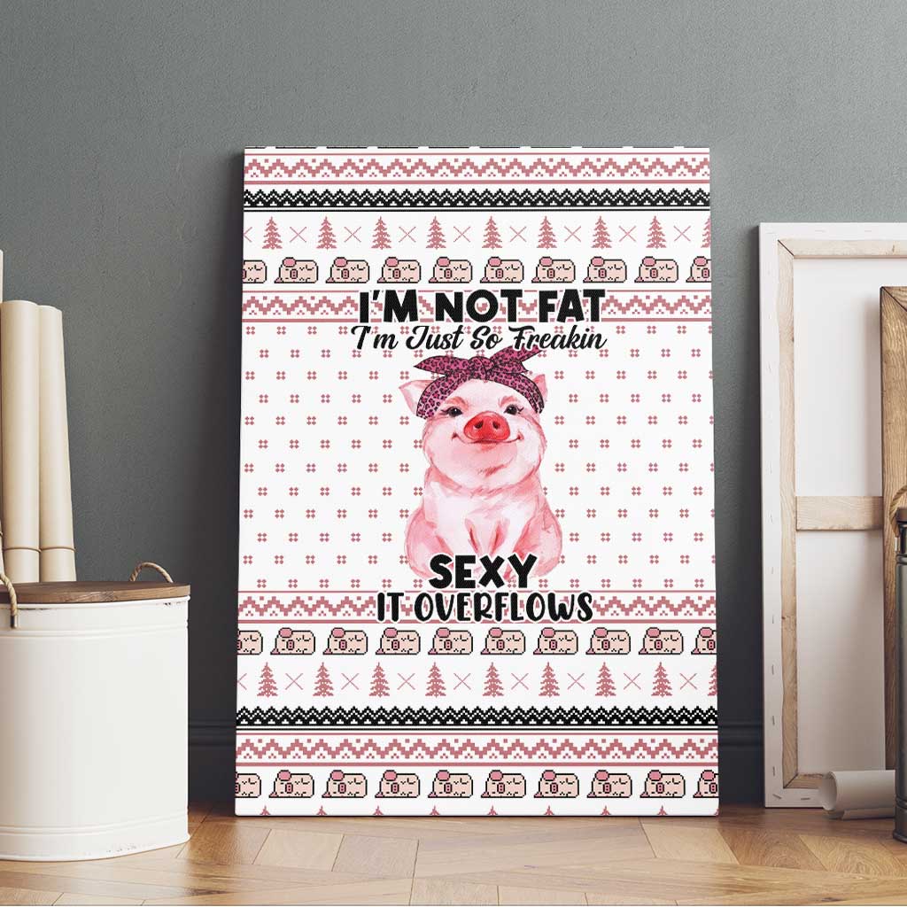 Pig Overflows Christmas Canvas Wall Art Xmas Holiday Patterns - Wonder Print Shop