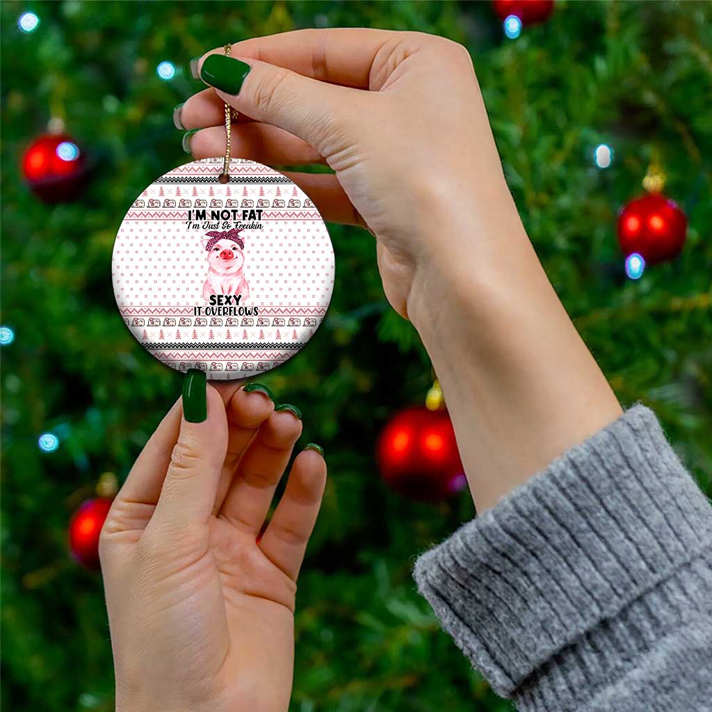 Pig Overflows Christmas Ceramic Ornament Xmas Holiday Patterns - Wonder Print Shop