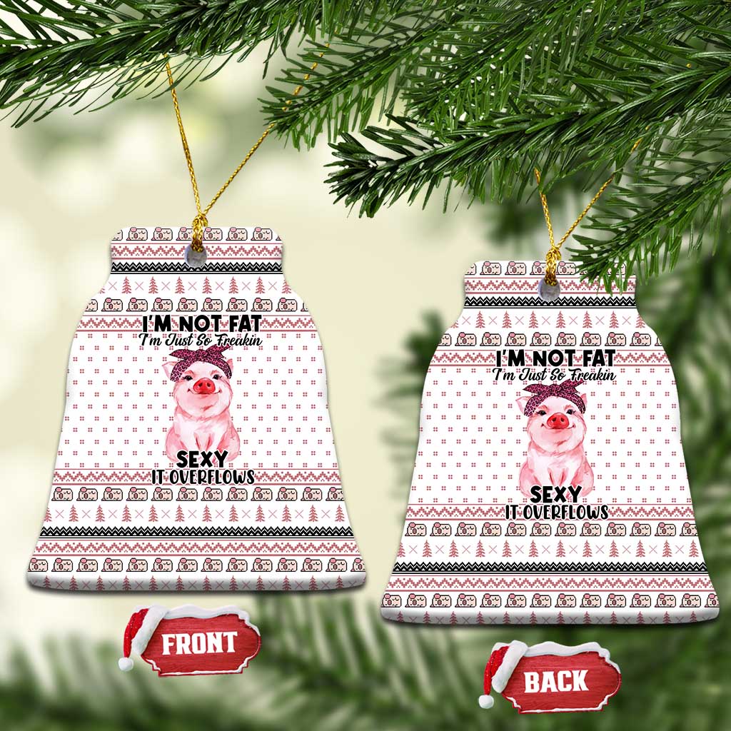 Pig Overflows Christmas Ceramic Ornament Xmas Holiday Patterns - Wonder Print Shop