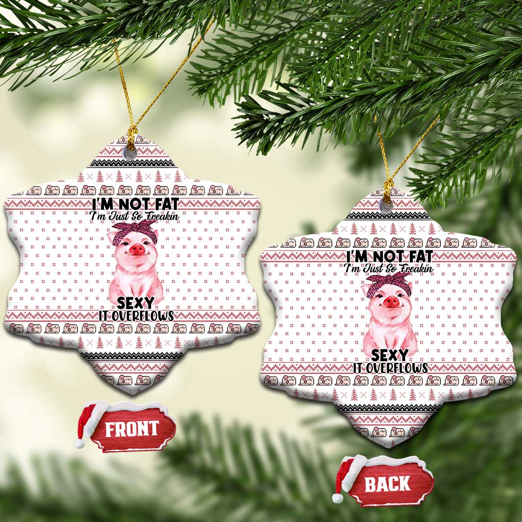 Pig Overflows Christmas Ceramic Ornament Xmas Holiday Patterns - Wonder Print Shop