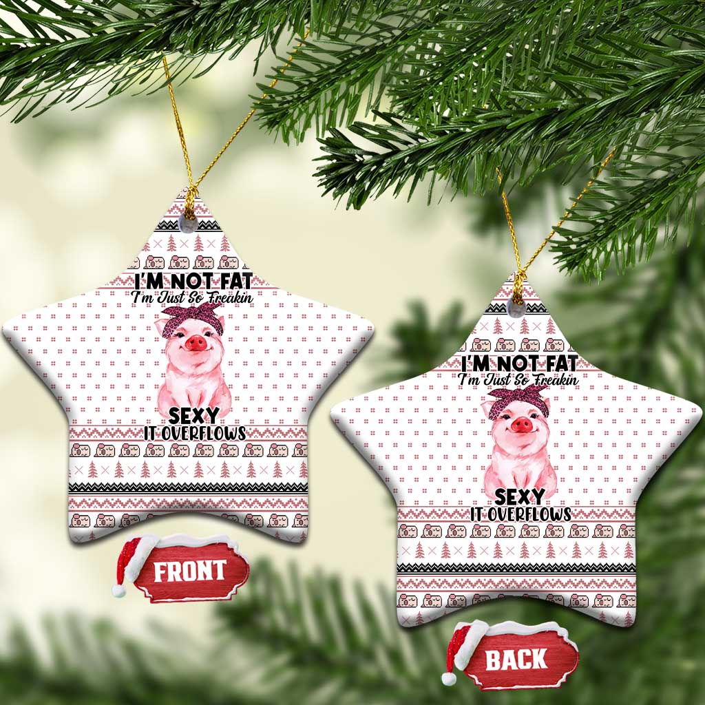 Pig Overflows Christmas Ceramic Ornament Xmas Holiday Patterns - Wonder Print Shop