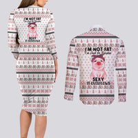 Pig Overflows Christmas Couples Matching Long Sleeve Bodycon Dress and Long Sleeve Button Shirt Xmas Holiday Patterns - Wonder Print Shop