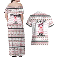 Pig Overflows Christmas Couples Matching Off Shoulder Maxi Dress and Hawaiian Shirt Xmas Holiday Patterns - Wonder Print Shop
