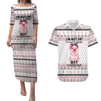 Pig Overflows Christmas Couples Matching Puletasi and Hawaiian Shirt Xmas Holiday Patterns - Wonder Print Shop
