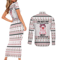 Pig Overflows Christmas Couples Matching Short Sleeve Bodycon Dress and Long Sleeve Button Shirt Xmas Holiday Patterns - Wonder Print Shop