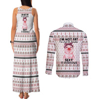 Pig Overflows Christmas Couples Matching Tank Maxi Dress and Long Sleeve Button Shirt Xmas Holiday Patterns - Wonder Print Shop