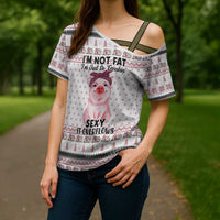 Pig Overflows Christmas Cross Shoulder Shirt Xmas Holiday Patterns - Wonder Print Shop