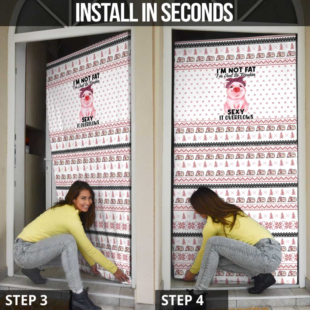 Pig Overflows Christmas Door Cover Xmas Holiday Patterns - Wonder Print Shop