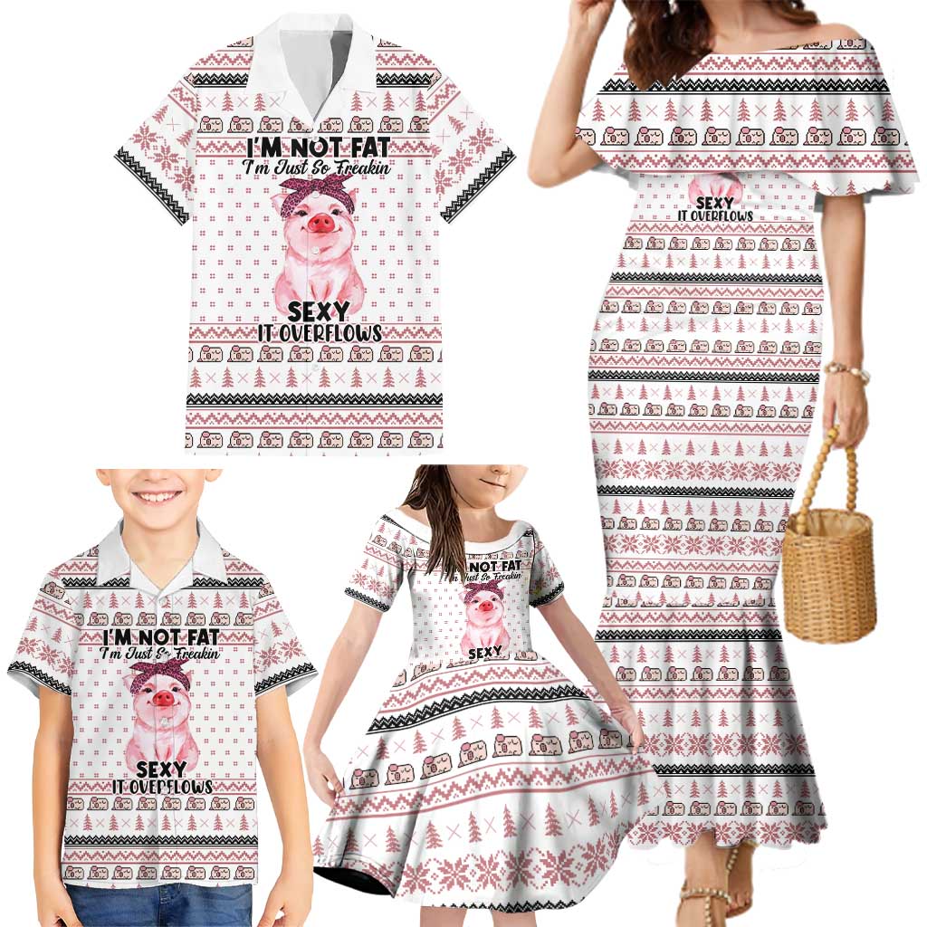 Pig Overflows Christmas Family Matching Mermaid Dress and Hawaiian Shirt Xmas Holiday Patterns - Wonder Print Shop