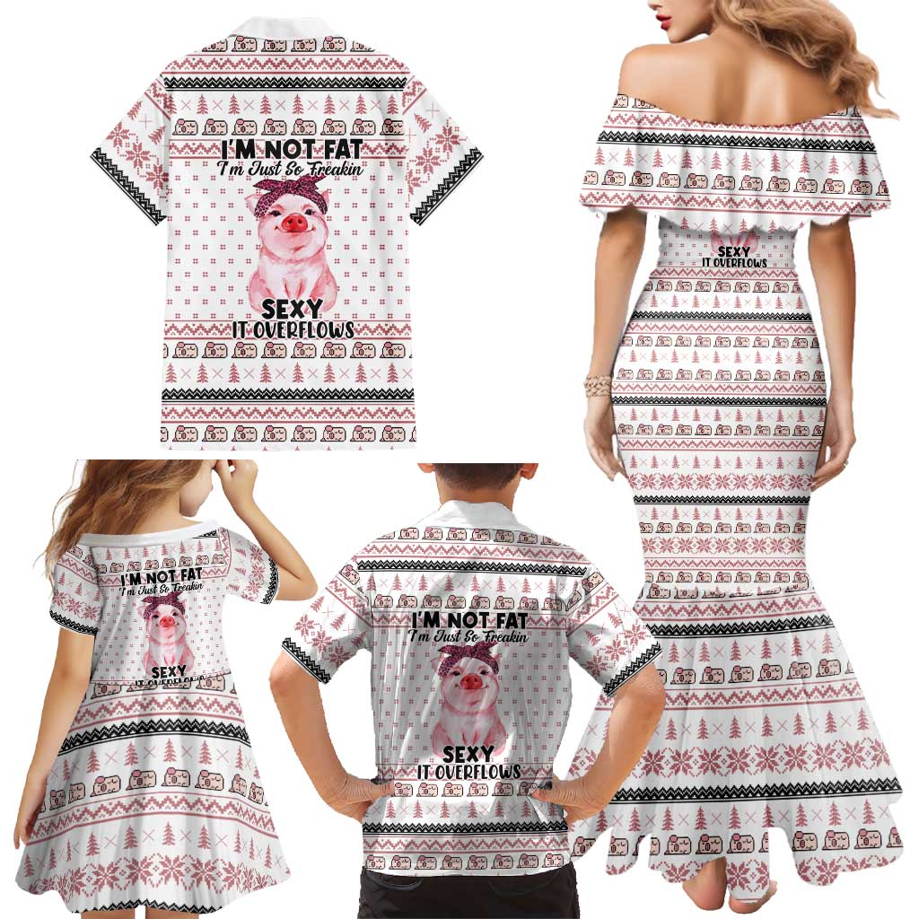 Pig Overflows Christmas Family Matching Mermaid Dress and Hawaiian Shirt Xmas Holiday Patterns - Wonder Print Shop
