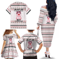 Pig Overflows Christmas Family Matching Off The Shoulder Long Sleeve Dress and Hawaiian Shirt Xmas Holiday Patterns - Wonder Print Shop