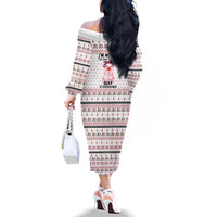 Pig Overflows Christmas Family Matching Off The Shoulder Long Sleeve Dress and Hawaiian Shirt Xmas Holiday Patterns - Wonder Print Shop