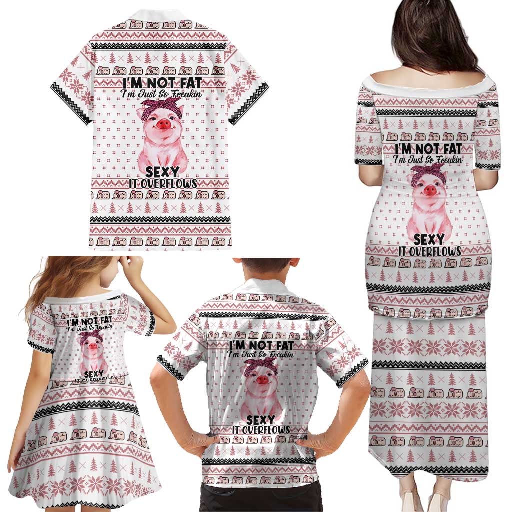 Pig Overflows Christmas Family Matching Puletasi and Hawaiian Shirt Xmas Holiday Patterns - Wonder Print Shop
