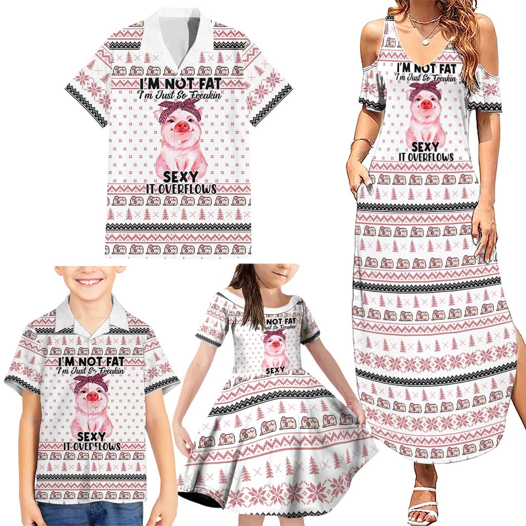 Pig Overflows Christmas Family Matching Summer Maxi Dress and Hawaiian Shirt Xmas Holiday Patterns - Wonder Print Shop