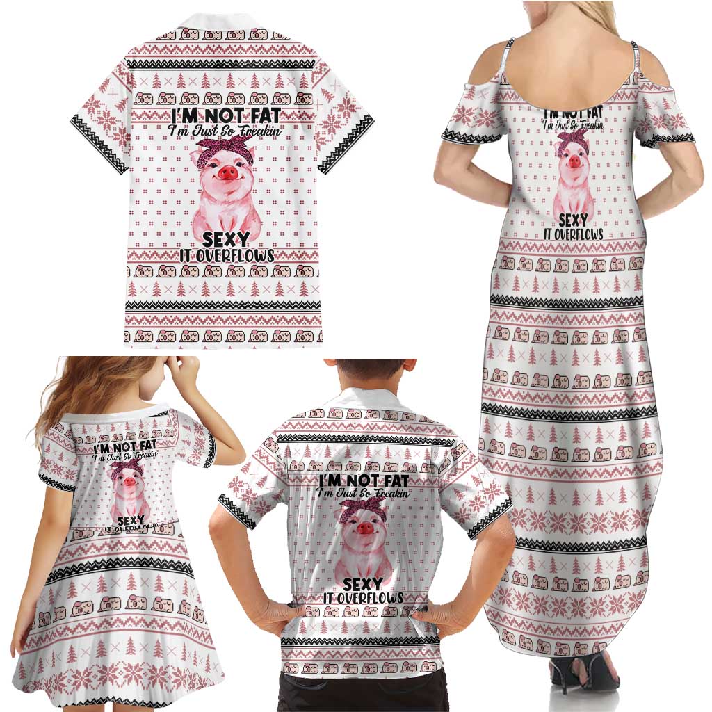 Pig Overflows Christmas Family Matching Summer Maxi Dress and Hawaiian Shirt Xmas Holiday Patterns - Wonder Print Shop