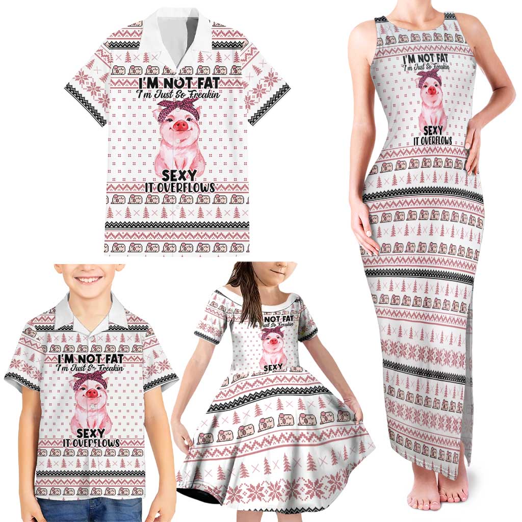 Pig Overflows Christmas Family Matching Tank Maxi Dress and Hawaiian Shirt Xmas Holiday Patterns - Wonder Print Shop