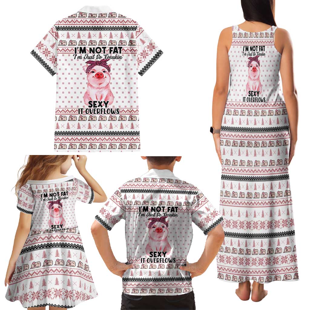 Pig Overflows Christmas Family Matching Tank Maxi Dress and Hawaiian Shirt Xmas Holiday Patterns - Wonder Print Shop