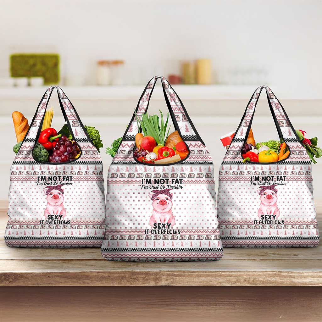 Pig Overflows Christmas Grocery Bag Xmas Holiday Patterns - Wonder Print Shop