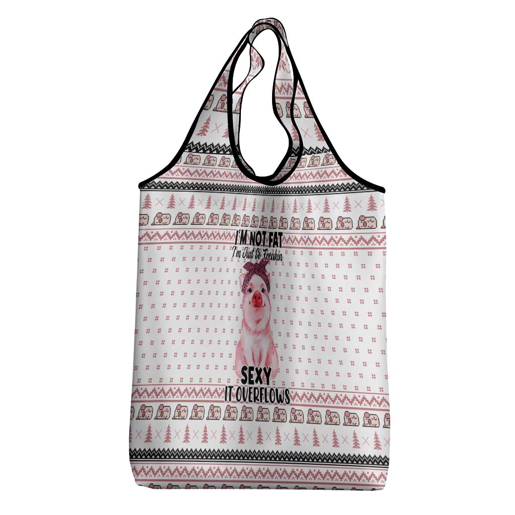 Pig Overflows Christmas Grocery Bag Xmas Holiday Patterns - Wonder Print Shop