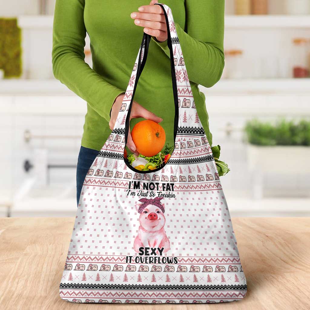 Pig Overflows Christmas Grocery Bag Xmas Holiday Patterns - Wonder Print Shop