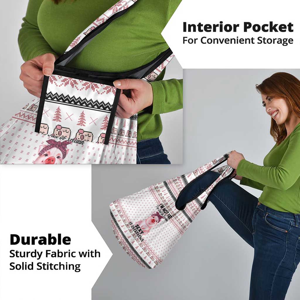 Pig Overflows Christmas Grocery Bag Xmas Holiday Patterns - Wonder Print Shop