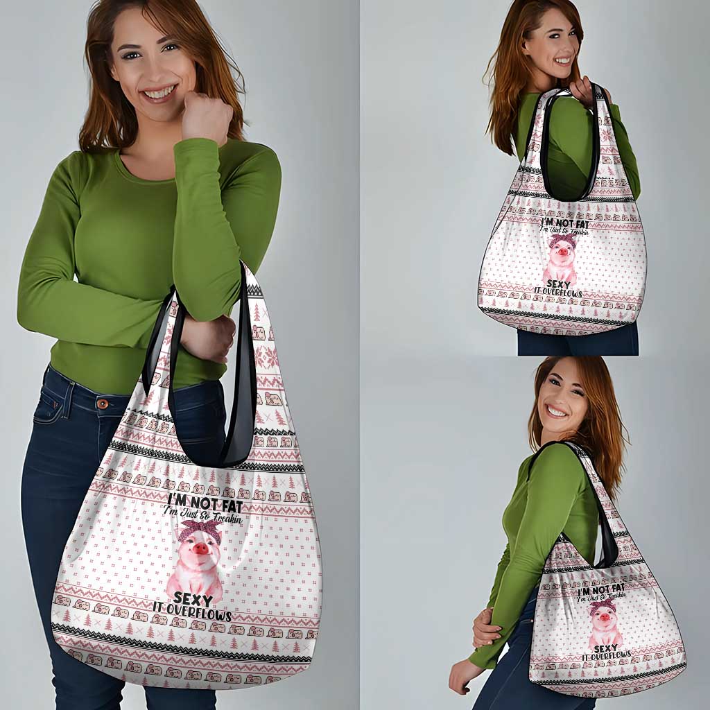 Pig Overflows Christmas Grocery Bag Xmas Holiday Patterns - Wonder Print Shop