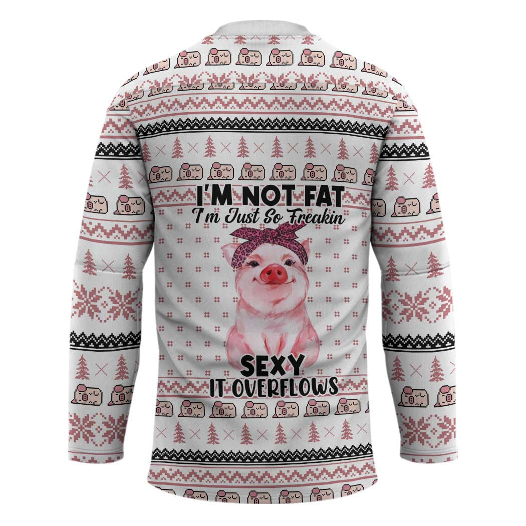 Pig Overflows Christmas Hockey Jersey Xmas Holiday Patterns - Wonder Print Shop