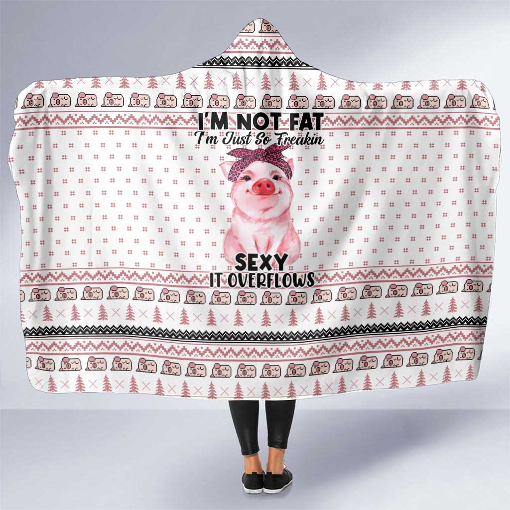 Pig Overflows Christmas Hooded Blanket Xmas Holiday Patterns - Wonder Print Shop