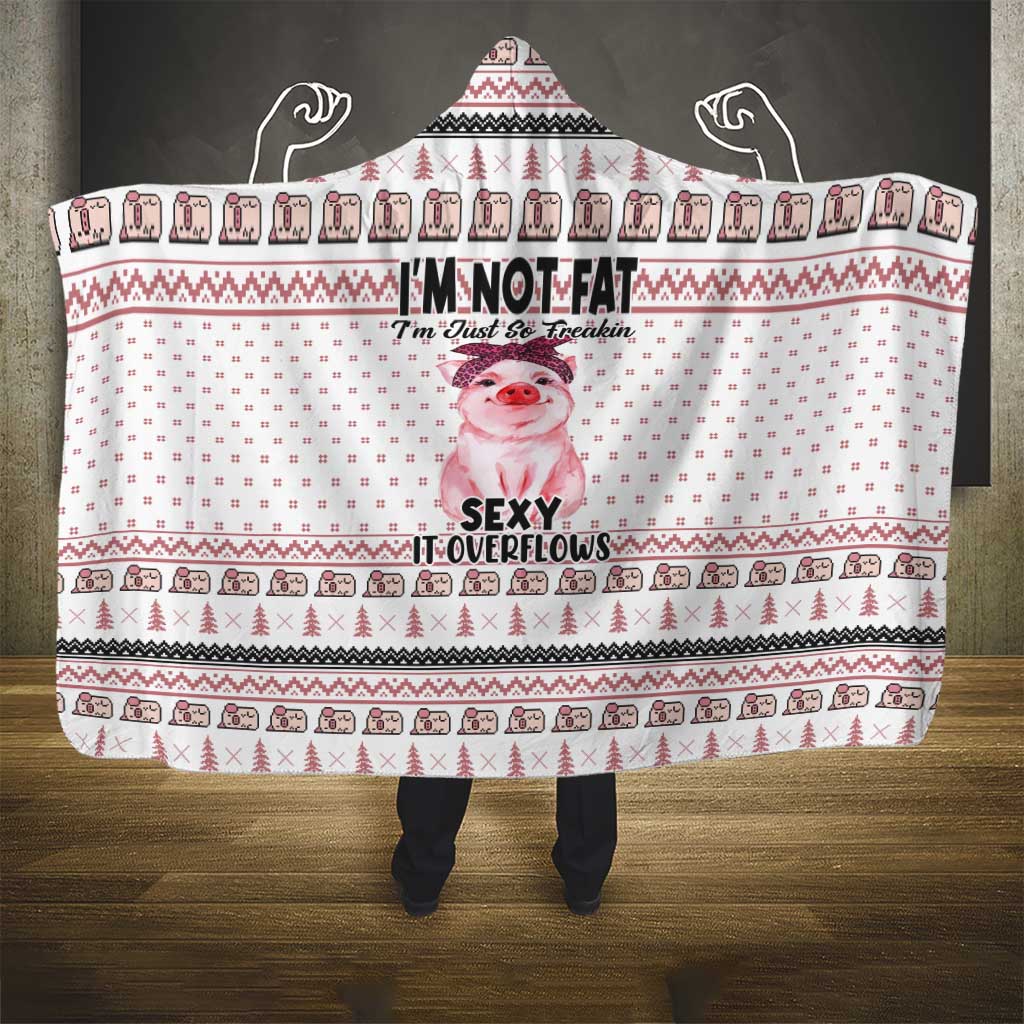 Pig Overflows Christmas Hooded Blanket Xmas Holiday Patterns - Wonder Print Shop